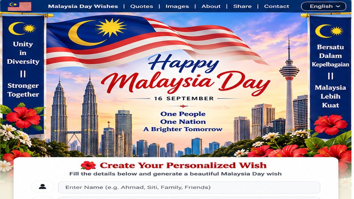Malaysia Day Kuala Lumpur skyline and Malaysian flag