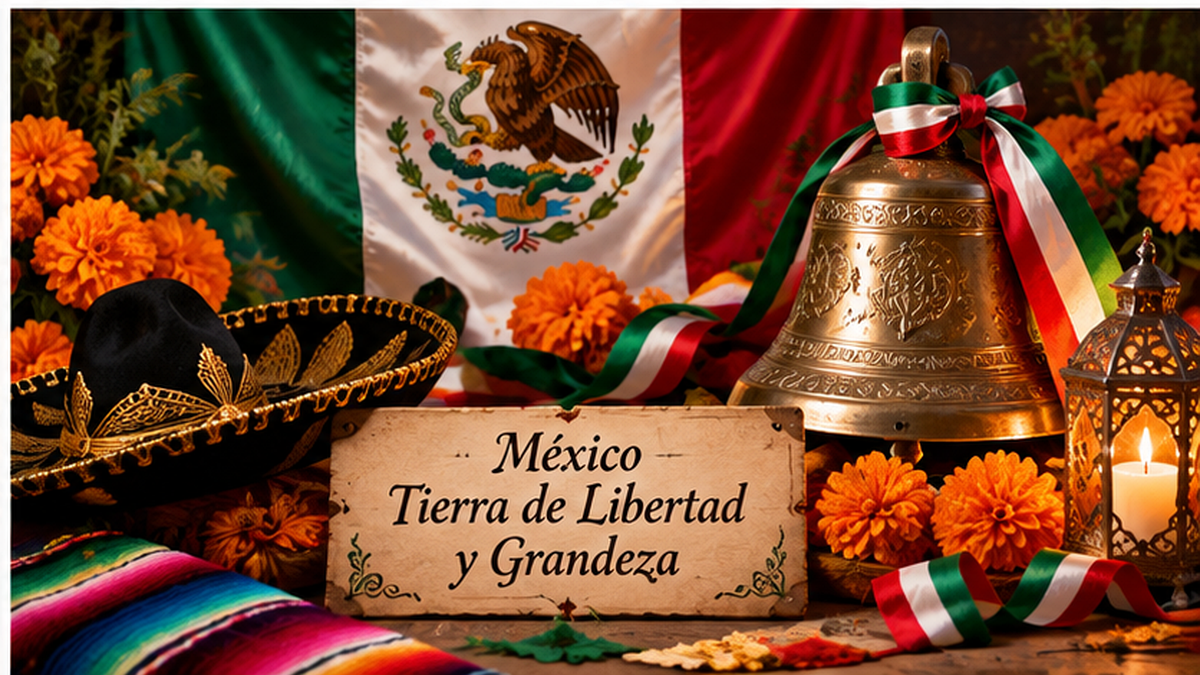 Mexican Independence Day traditional symbols and marigolds