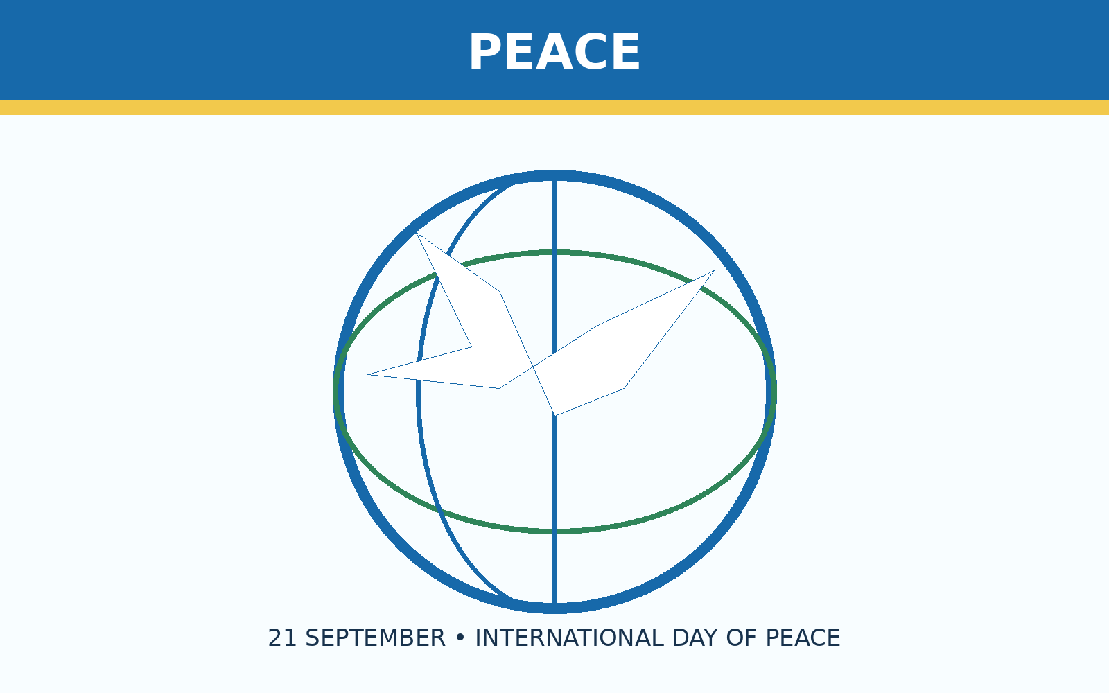 Peace dove and globe