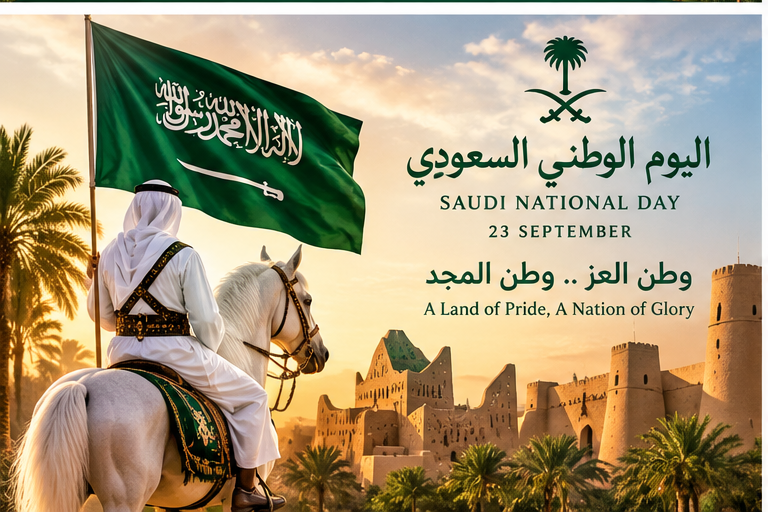 Saudi National Day flag themed image